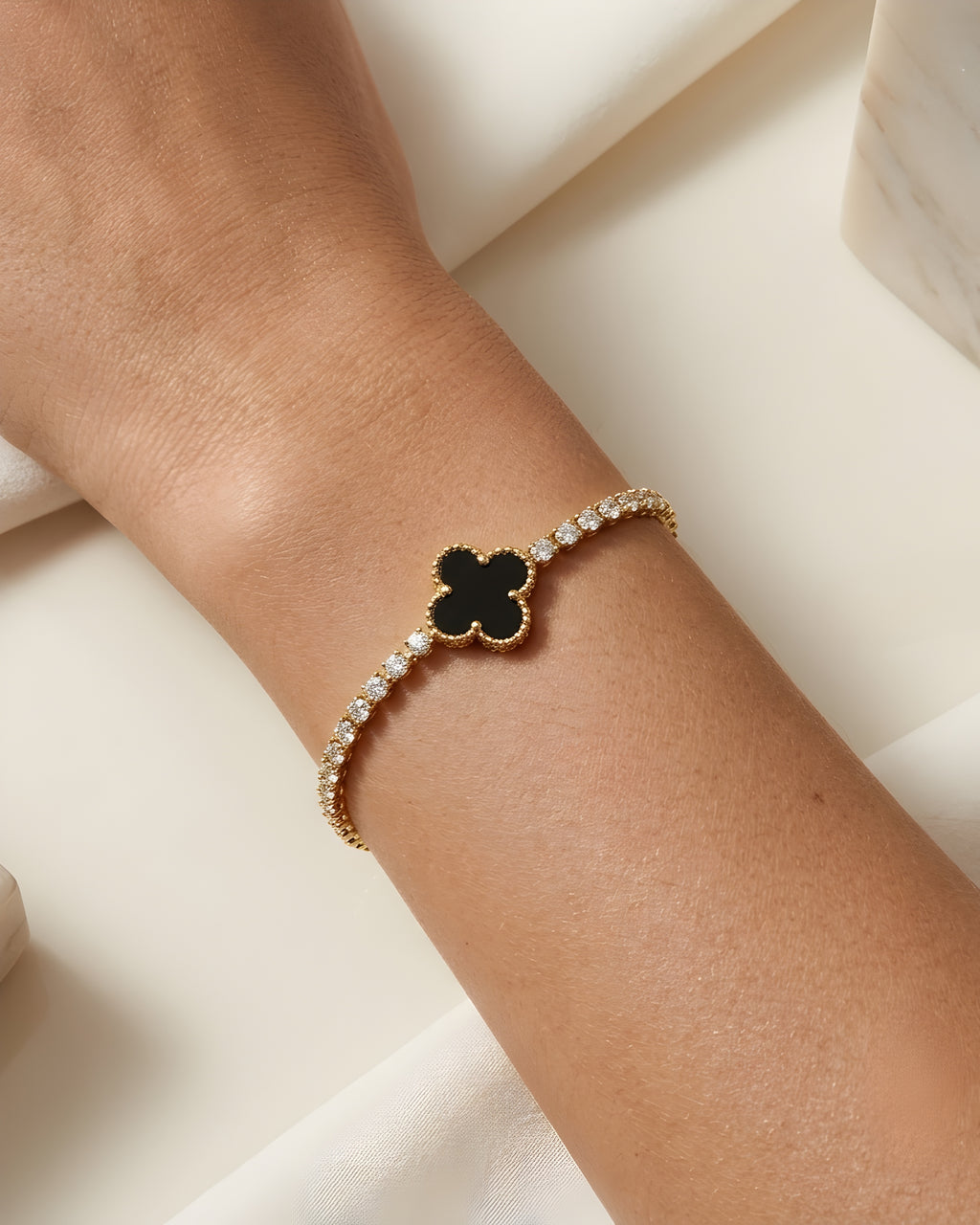 Midnight Clover Bracelet